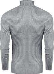 Mens Slim Fit Turtleneck Sweater Cable Knit Thermal Pullover Sweater